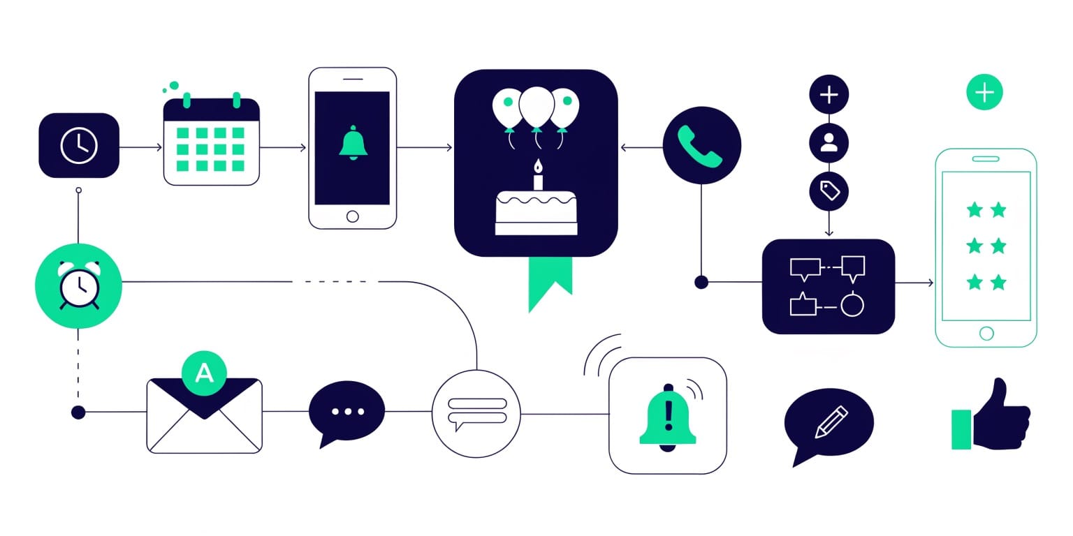 Güzellik merkezi dijital müşteri sadakat otomasyon süreci akış diyagramı