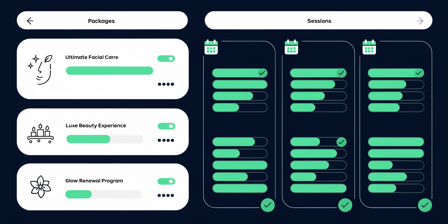 Güzellik merkezi yazılımında paket ve seans takip paneli