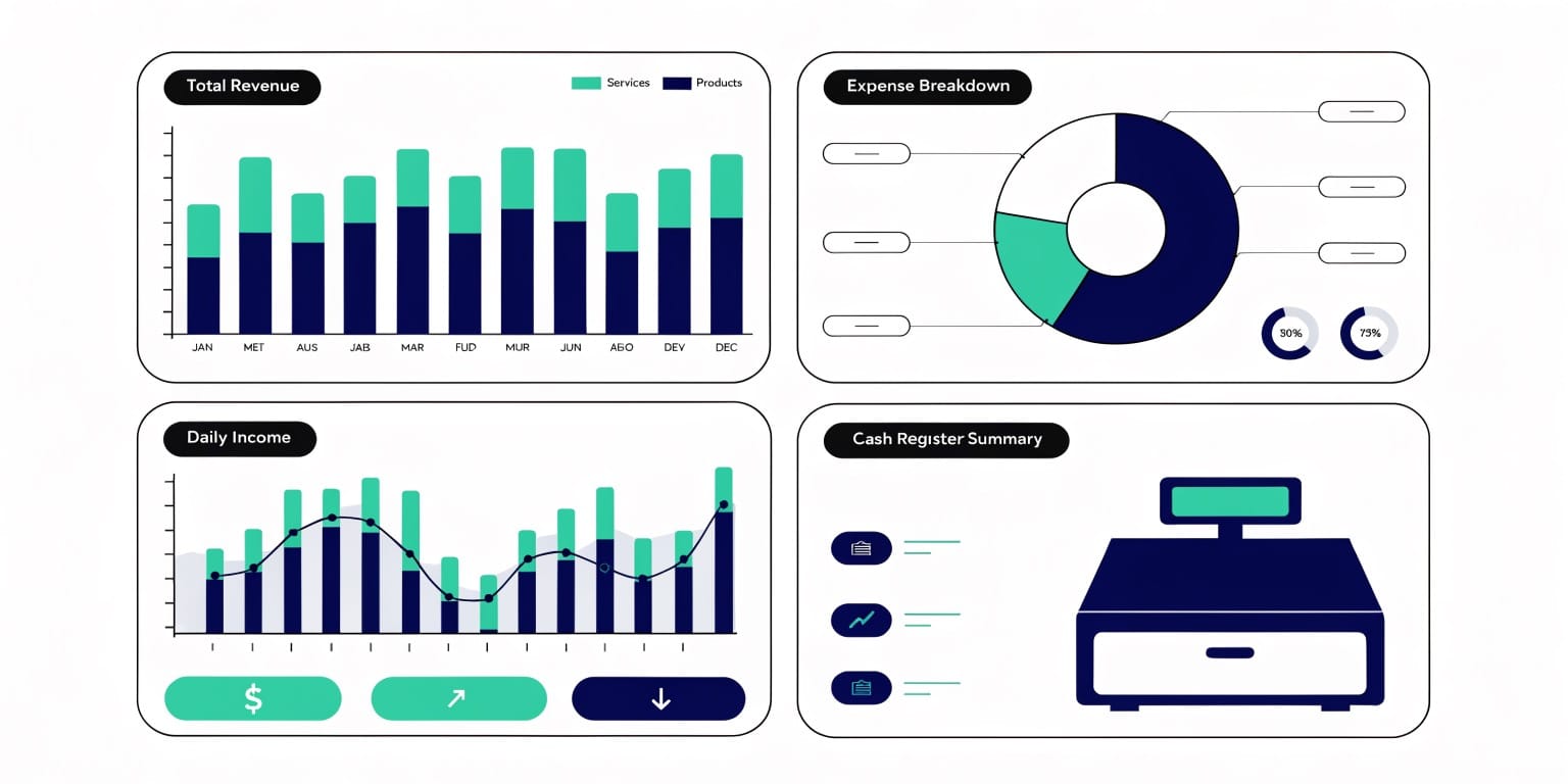 Kuaför salonu kasa takibi ve gelir-gider yönetim paneli