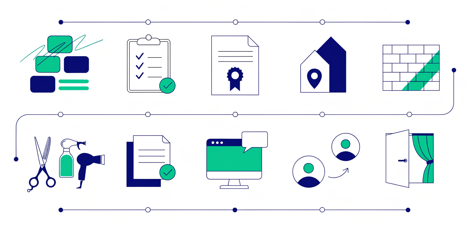 Kuaför salonu açma süreci adımları: belgelerden ruhsata, dekorasyondan açılışa