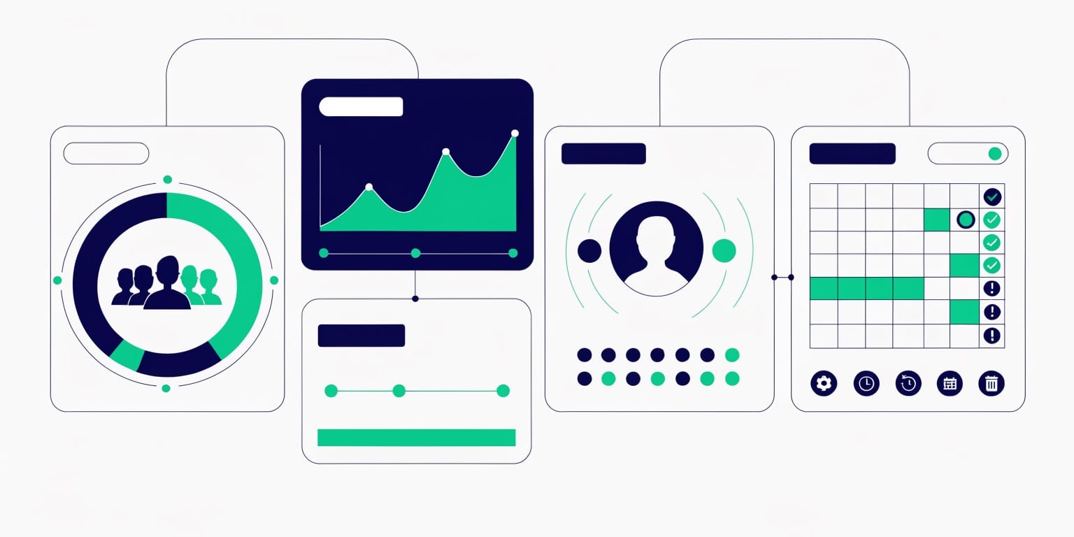 Makyaj stüdyosu yönetim paneli personel performansı ve kasa takibi infografik