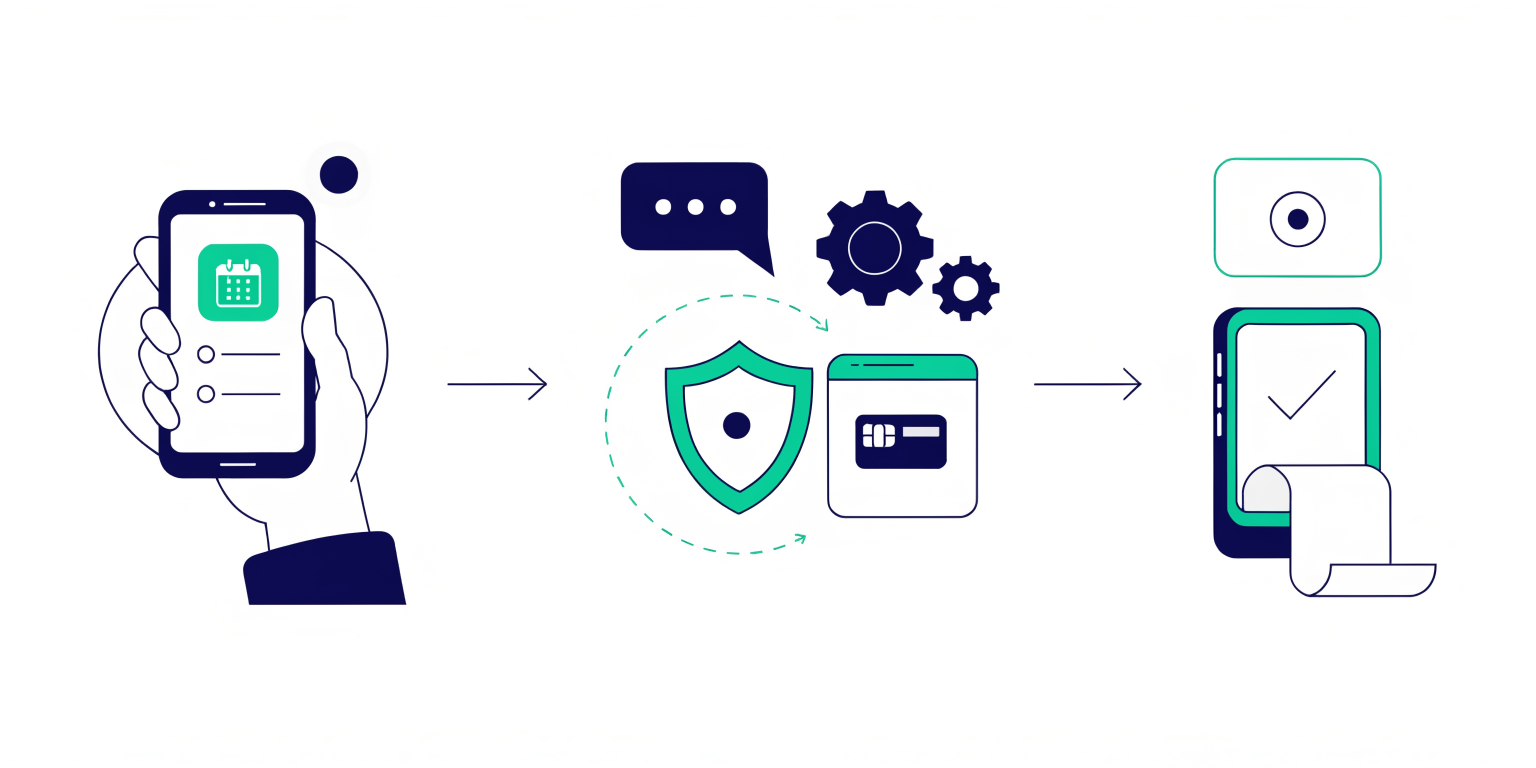 Online ödeme ve kaparo ile randevu onay sürecini gösteren akış diyagramı