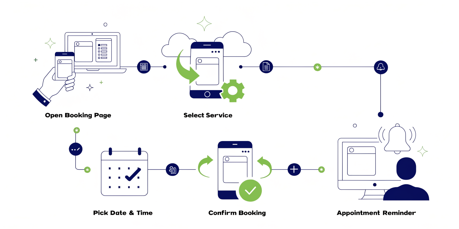 Online randevu sistemi ile randevu alma süreci akış diyagramı