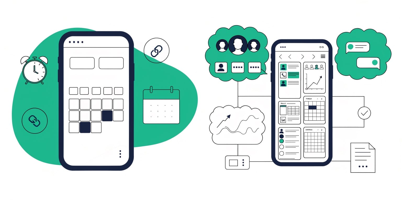 Google Takvim ve profesyonel randevu yazılımı karşılaştırma infografiği