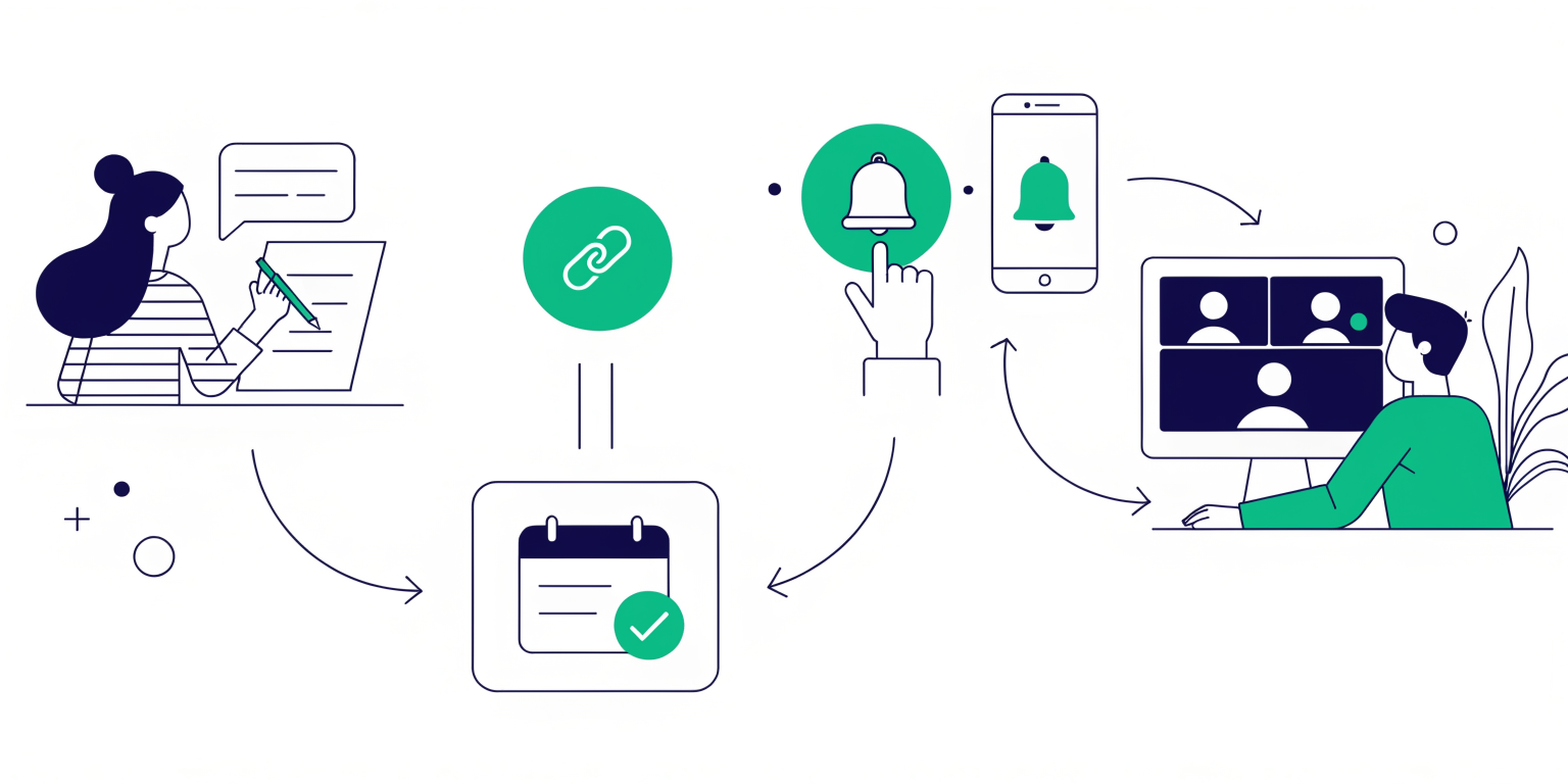 Zoom randevu entegrasyonu ile online randevu oluşturma akış diyagramı