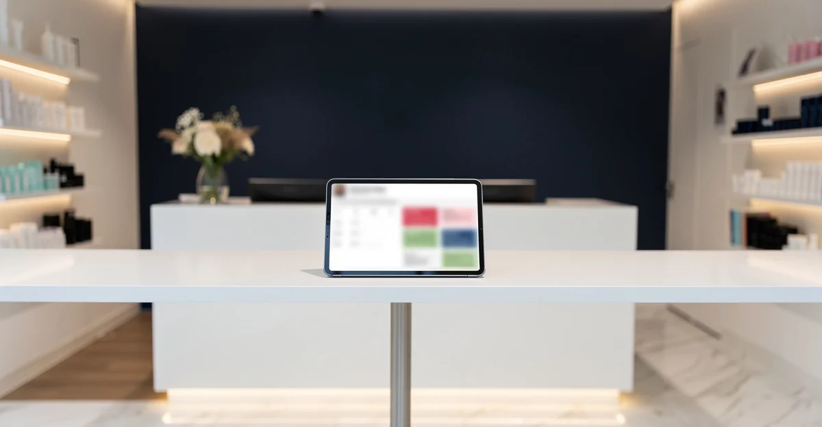 En iyi randevu yazılımı karşılaştırması için modern salon resepsiyon masası