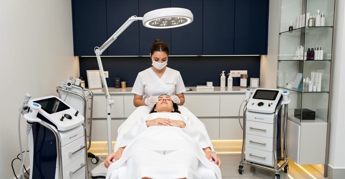 Estetik merkezinde profesyonel cilt bakımı hizmeti veren uzman