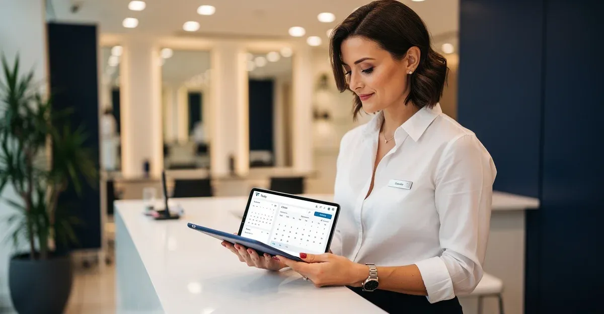 Randevu yazılımı özelliklerini inceleyen işletme sahibi yönetim ekranı